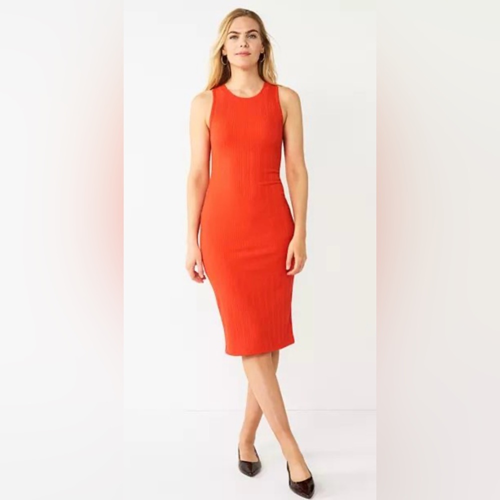 Nine West ribbed tank dress size XX large NWT Parker Orange
